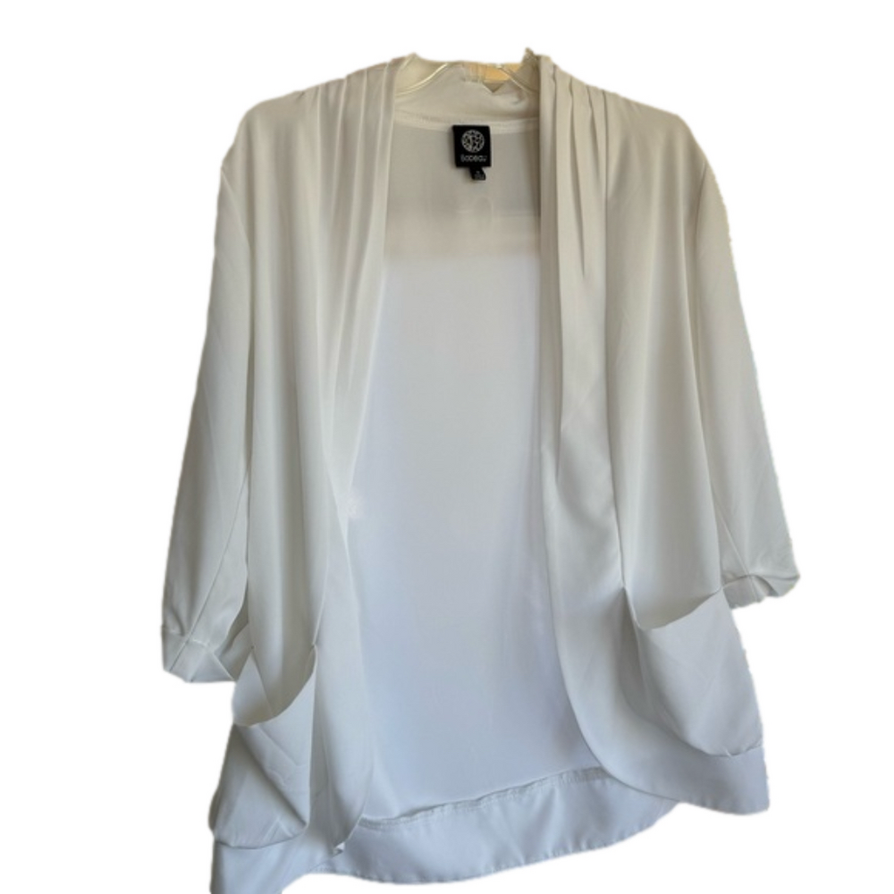 White Polyester Blazer